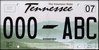 Tennessee License Plate